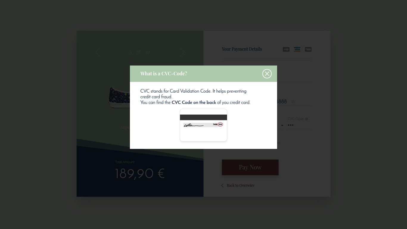 Daily UI 002 checkout modal