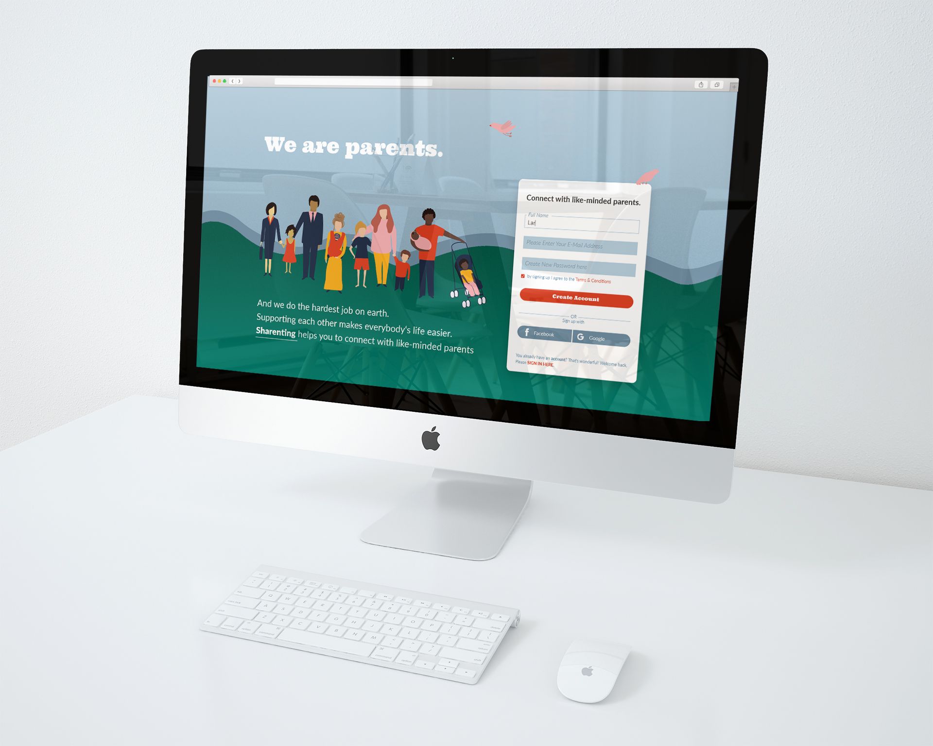 Daily UI 003 landing page on screen