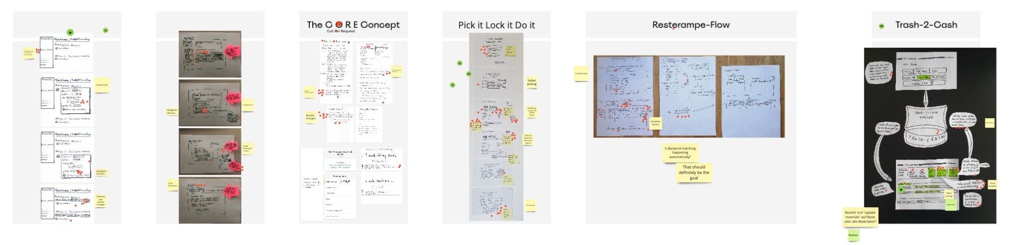the team's solution sketches after the speed critique