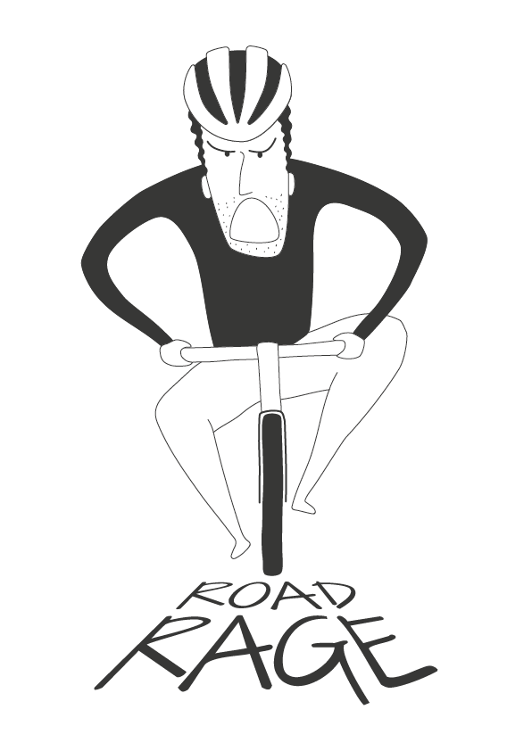 Road rage illustration on dark grey